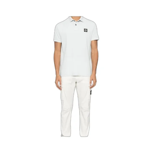 Compass-Patch Buttoned Polo Shirt
