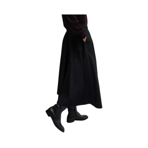Pleated A-Line Mid-Length Skirt