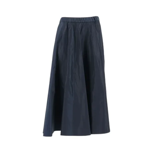 Pleated A-Line Mid-Length Skirt