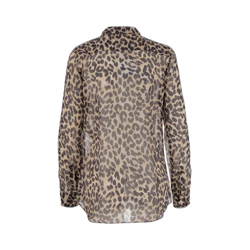 Leopard-Printed Long-Sleeved Button-Up Shirt