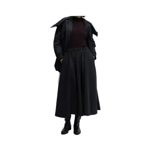 Pleated A-Line Midi Skirt
