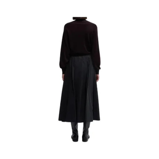 Pleated A-Line Midi Skirt
