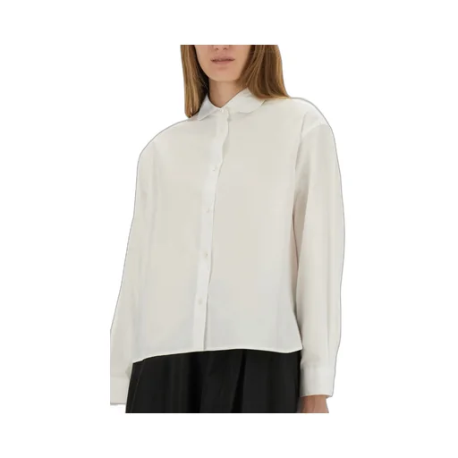 Striped Curved Hem Blouse