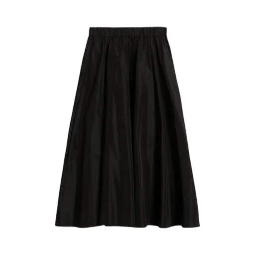 Pleated A-Line Mid-Length Skirt