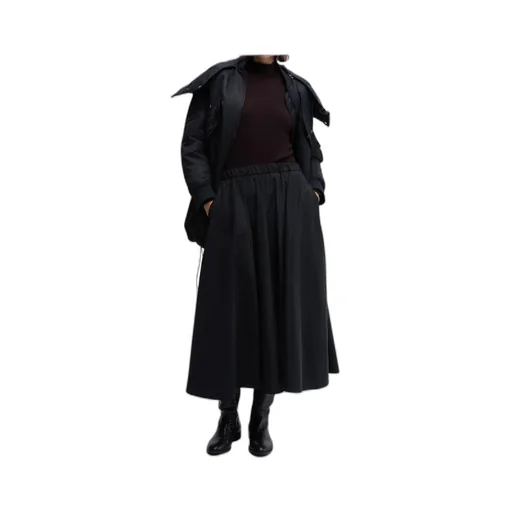 Pleated A-Line Mid-Length Skirt