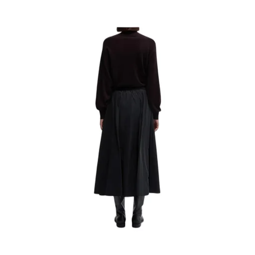 Pleated A-Line Mid-Length Skirt