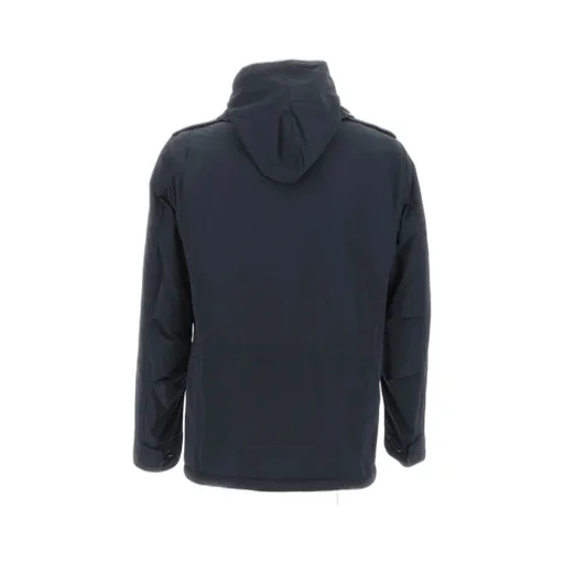 Flap-Pocketed Hooded Military Jacket