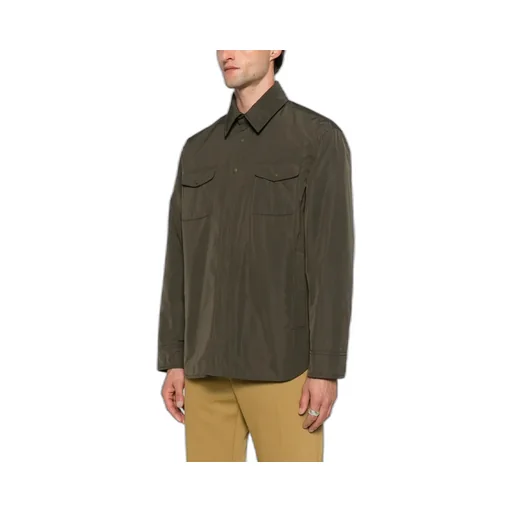 Buttoned Flap-Pocket Shirt Jacket