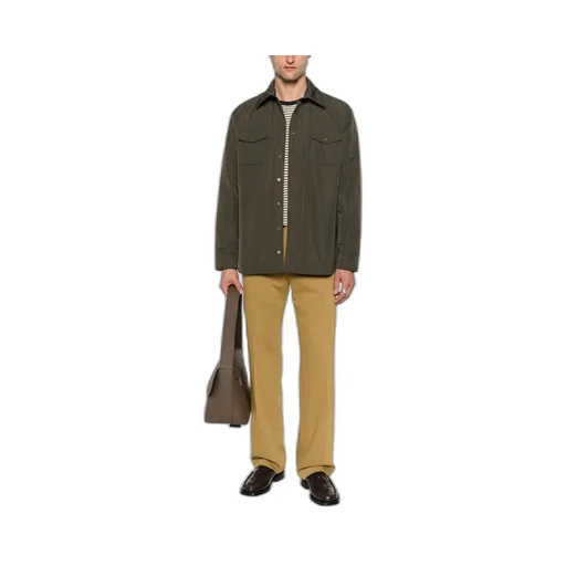Buttoned Flap-Pocket Shirt Jacket