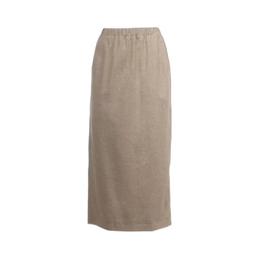 Elastic Waist Midi Skirt