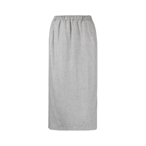 Elasticated-Waist Midi Pencil Skirt