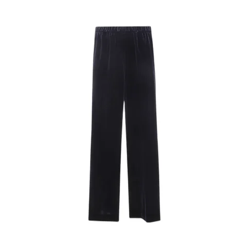 Velvet Elastic-Waist Trousers