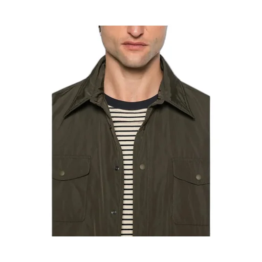Buttoned Flap-Pocket Shirt Jacket