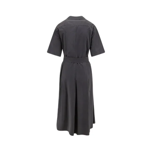 V-Neck Belted Dress