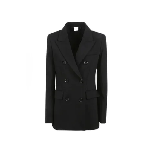 Flap-Pocketed Double-Breasted Blazer