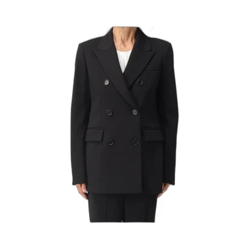 Flap-Pocketed Double-Breasted Blazer