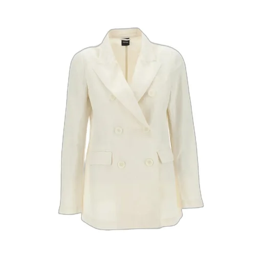 Flap-Pocketed Double-Breasted Blazer
