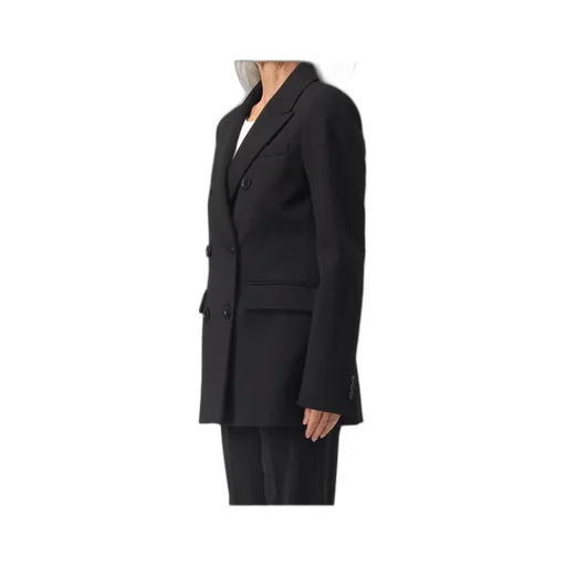 Flap-Pocketed Double-Breasted Blazer