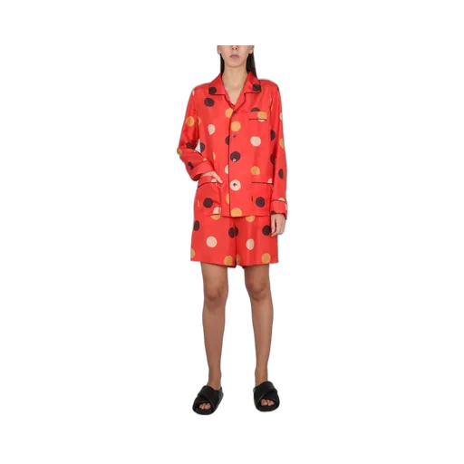 Polka-Dot Printed Drawstring Shorts