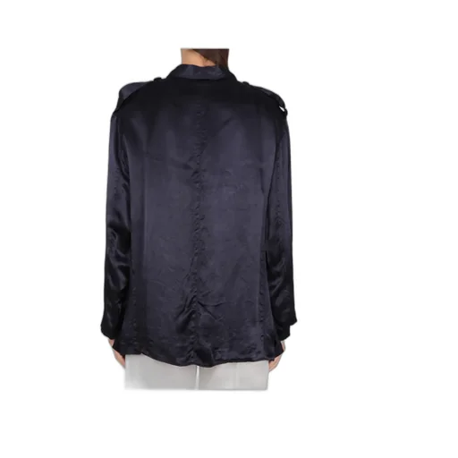 High-Shine Finish Single-Breasted Blazer
