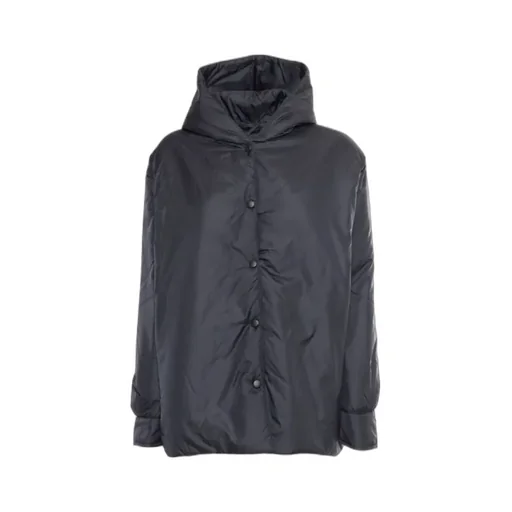 Long Sleeved Press-Stud Hooded Jacket
