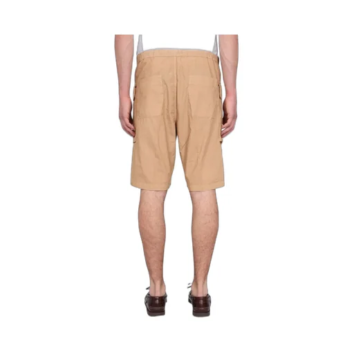 Buttoned Straight-Leg Cargo Shorts