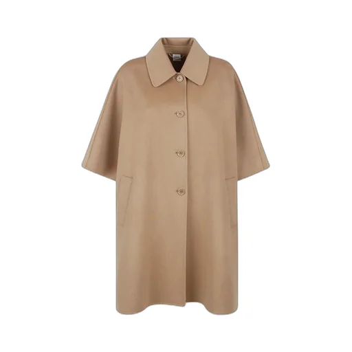 Armholes Straight Hem Cape