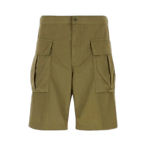 Buttoned Straight-Leg Cargo Shorts