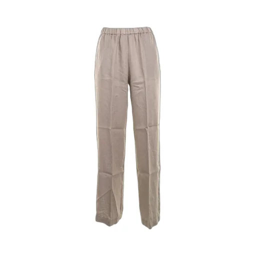 Elasticated-Waist Straight Leg Pants