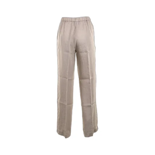 Elasticated-Waist Straight Leg Pants