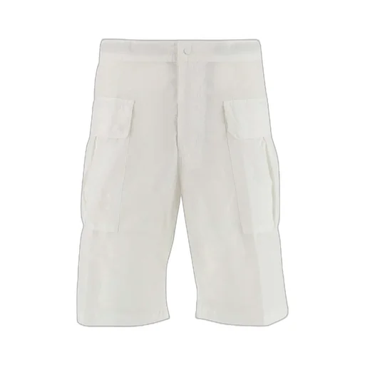 Buttoned Straight-Leg Cargo Shorts