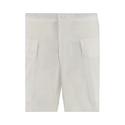 Buttoned Straight-Leg Cargo Shorts