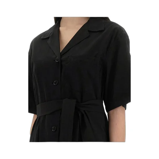 V-Neck Belted Dress
