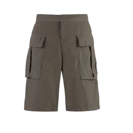 Buttoned Flap-Pocketed Cargo Shorts
