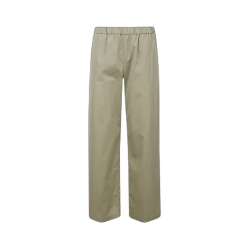 Wide-Leg Elasticated-Waistband Trousers
