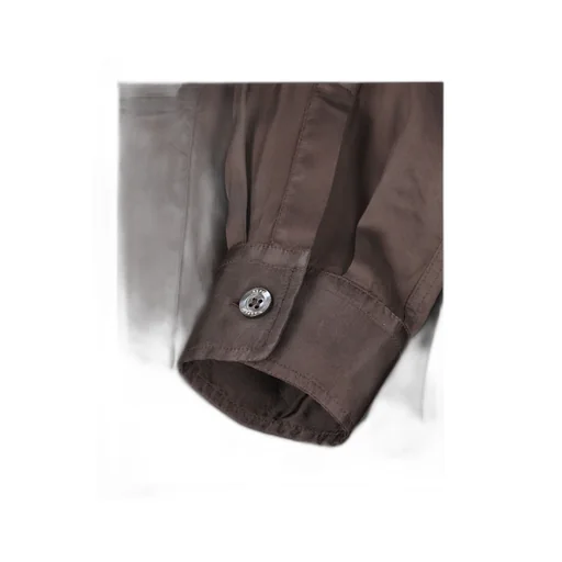 Long-Sleeved Curved Hem Shirt