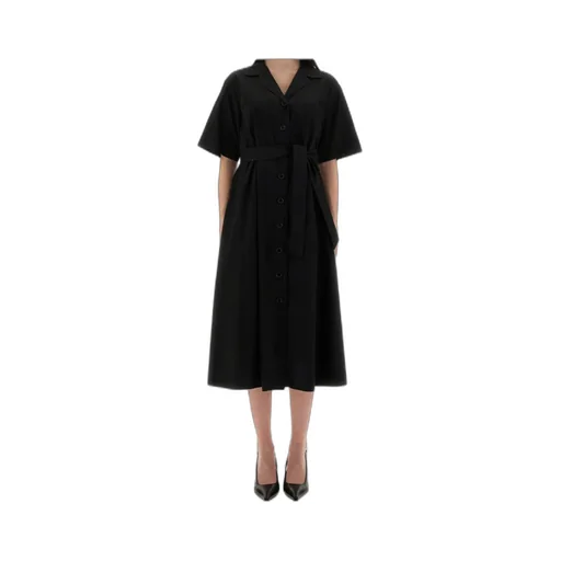 V-Neck Belted Dress