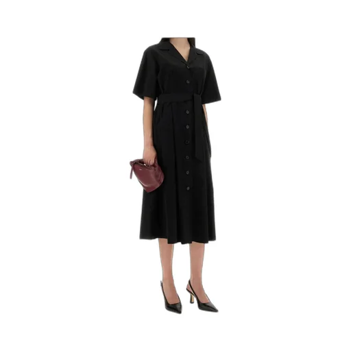 V-Neck Belted Dress