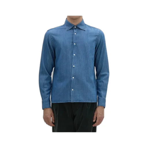 Long-Sleeved Denim Shirt