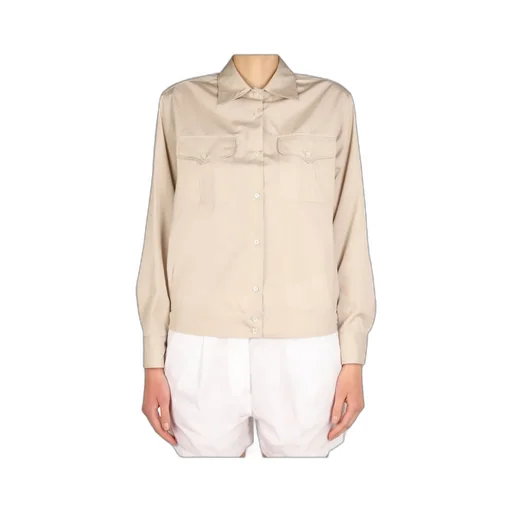 Pointed-Collar Buttoned Shirt