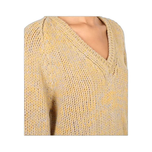 Long-Sleeved V-Neck Knit Jumper