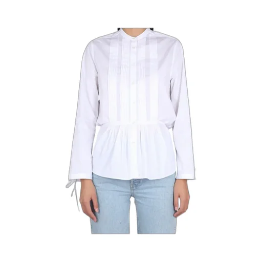 Peplum Buttoned Long-Sleeved Shirt