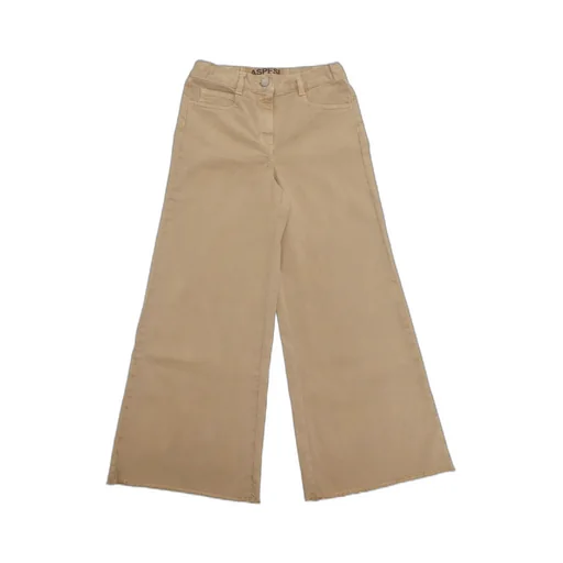 Wide-Leg Frayed-Hem Trousers