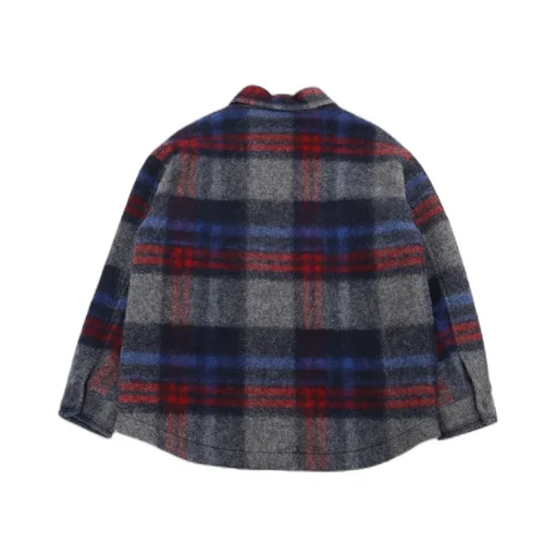 Check-Pattern Knitted Jacket