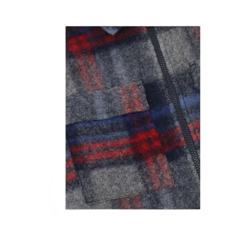 Check-Pattern Knitted Jacket