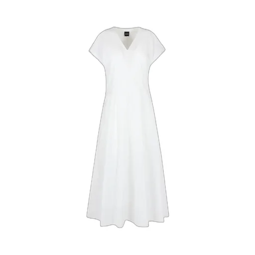 V-Neck Pleated Dress
