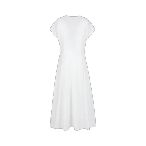 V-Neck Pleated Dress