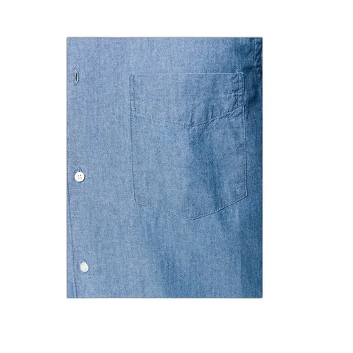 Buttoned Long-Sleeved Denim Shirt