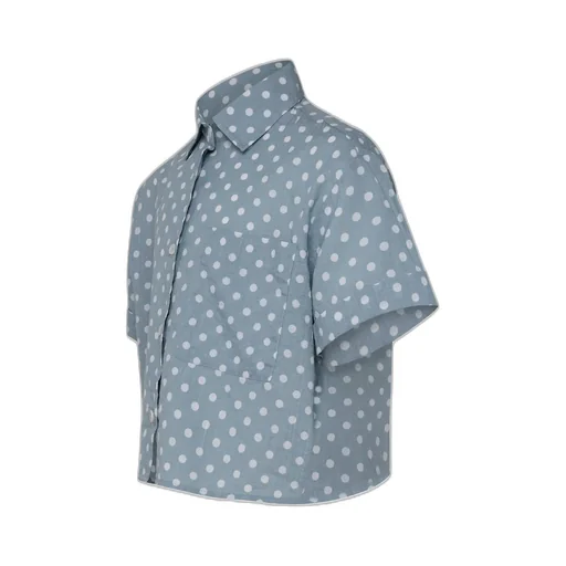 Polka Dot-Print Cropped Shirt