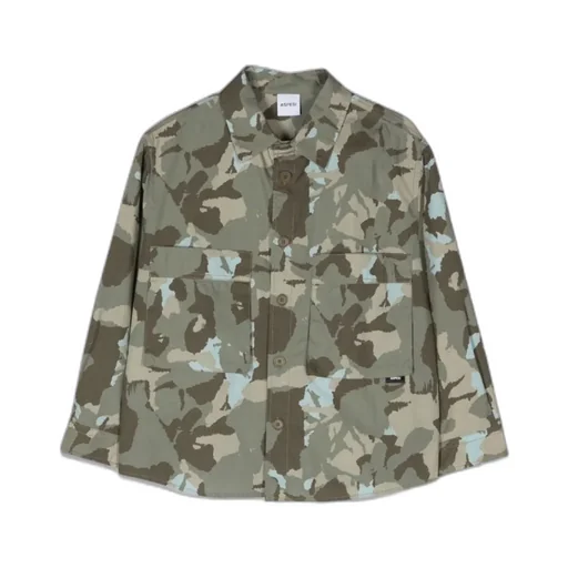 Camouflage-Print Two-Pocket Shirt